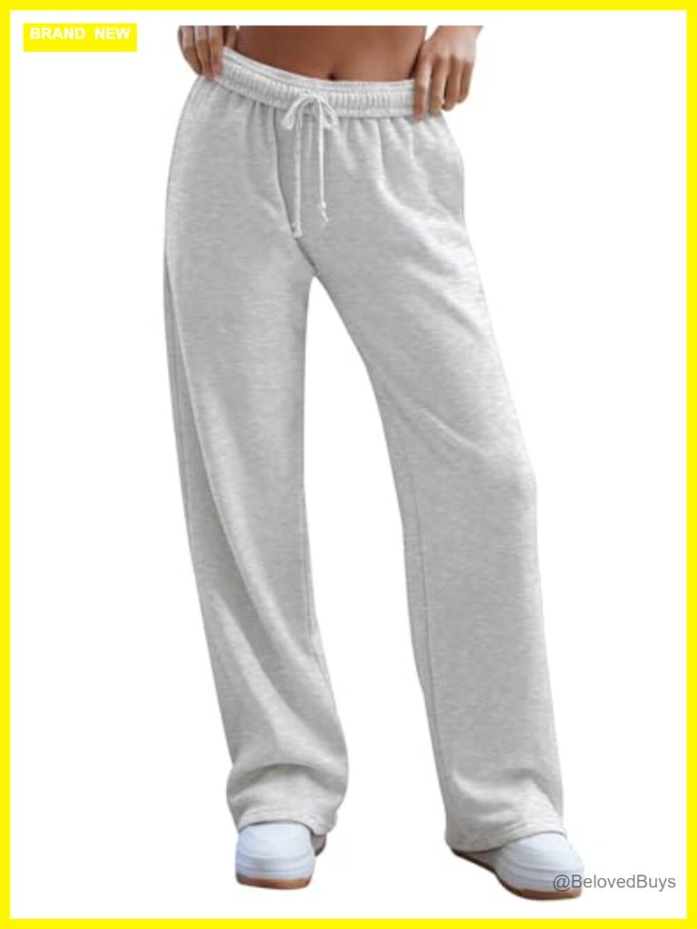 Wide Leg Fleece Lined Sweatpants High Waist Drawstring Pockets